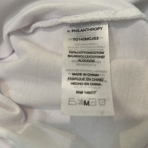 NWT, n:PHILANTHROPY, LOVE WHITE HARLOW TEE - Picture 6 of 7